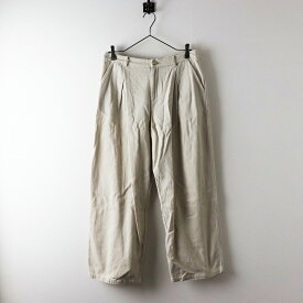 エヴァムエヴァ evam cotton wide tuck wide pants コットンワイドタックパンツ 2/アイボリー ボトムス ロング 綿 【2400013738477】【中古】
