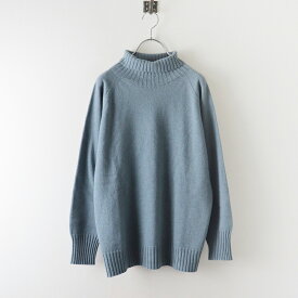 2021AW マーガレットハウエル MARGARET HOWELL CASHMERE カシミヤ100％ タートルネックニット プルオーバー F/ブルー 【2400013763943】【中古】