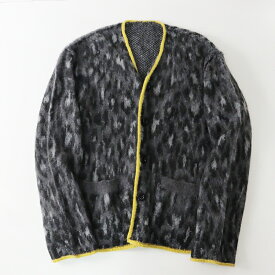 【期間限定価格】メンズ 2022AW サカイ sacai Leopard Knit Cardigan モヘヤ混 レオパードニットカーディガン 1//グレー ヒョウ柄 男性用【2400013759953】【中古】