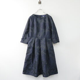 【期間限定価格】【スプリングセール】美品 定価4.7万 2023AW エムズグレイシー M'S GRACY シャンブレージャガードローズワンピース 36/ネイビー 薔薇 花柄【2400013885775】【中古】