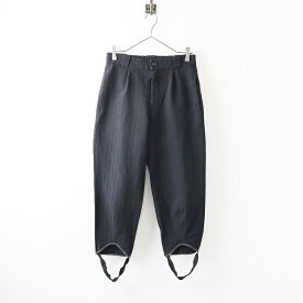 【期間限定価格】【オータムセール】AD2015 コムコム コムデギャルソン COMME des GARCONS ポリ縮絨テーパードパンツ XS/ブラック ストライプ 裾ゴム【2400013922920】【中古】