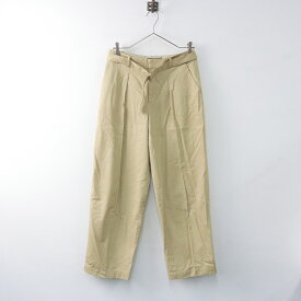 【ウィンターセール】フレームワーク FRAMeWORK ベルトツキワイドチノパンツ 38/ベージュ コットン タック センタープレス【2400013977272】【中古】