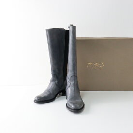 【期間限定価格】【オータムセール】イタリア製 ボエモス BOEMOS 染色レザー ロングゴアブーツ 36(23-23.5cm)グレーXブラック【2400014028485】【中古】