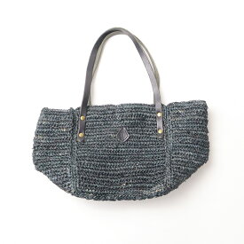 【期間限定価格】【ウィンターセール】クレドラン CLEDRAN PATTERN KNITTING BASKET TOTE パターンニッティング ラフィア バスケット トート /ダークグリーン【2400014030174】【中古】