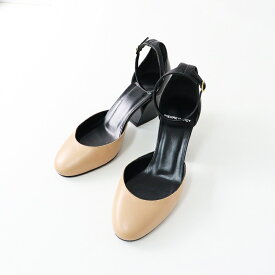 【期間限定価格】ピエールアルディ PIERRE HARDY 配色 アンクルストラップ レザーパンプス 36.5/ベージュ×ブラック【2400014045444】【中古】