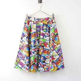 美品 2024SS ロイスクレヨン アンドエルシー Lois CRAYON &ellecy ハイパーマンスカート M/ブルー系 フレア 猫【2400014046250】【中古】