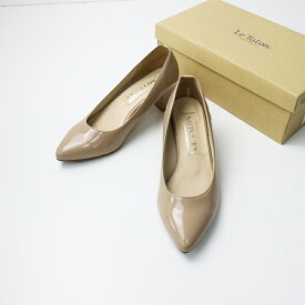 【期間限定価格】ルタロン Le Talon RAIN PLAIN PUMPS レイン プレーン パンプス 22.5cm/ベージュ シューズ ヒール パテント【2400014070521】【中古】