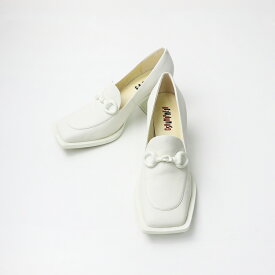 【期間限定価格】美品 カンペール CAMPER TWINS ビット付きスクエアトゥパンプス 37/オフホワイト シューズ ヒール 約23.5cm【2400014073881】【中古】