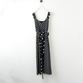 未使用 2022年 ロイスクレヨン Lois CRAYON DOTMIX DRESS ドットミックス ノースリーブワンピース M/ブラック 水玉【2400014071931】【中古】