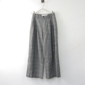 サンプル品 グランマママドーター GRANDMA MAMA DAUGHTER 2タック入り ウールパンツ 0/グレー グレンチェック【2400014100310】【中古】