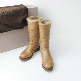 【期間限定価格】サルトル SARTORE SX351 ファー レザー エンジニアブーツ 35/■ベージュ系 22cm バックジップ クロスベルト【2400014105278】【中古】