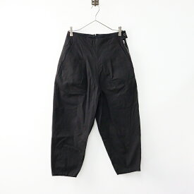 【期間限定価格】2023AW エムエイチエル マーガレットハウエル MHL. MARGARET HOWELL DRY NATURAL COTTON CANVAS パンツ 1/ブラック【2400014105520】【中古】