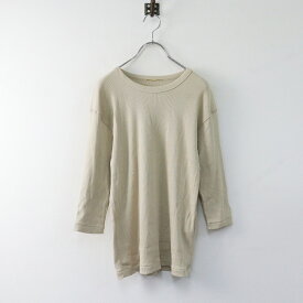 美品 2024AW ドゥーズィエムクラス Deuxieme Classe dignity Tシャツ/ベージュ リブ カットソー コットン 七分袖【2400014127836】【中古】