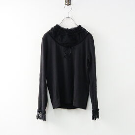 【ウィンターセール】ピンクハウス PINK HOUSE ティアード レース フリル ボトルネック プルオーバー カットソー M/ブラック ピコフリル【2400014130485】【中古】