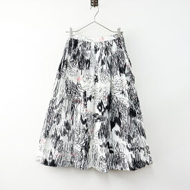 【ウィンターセール】新品 2024AW ミナペルホネン mina perhonen cache-cache タックスカート 36/ブラック コットン フレア カシュカシュ【2400014144154】【中古】