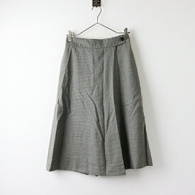 【期間限定価格】美品 マーガレットハウエル MARGARET HOWELL FINE WOOL POPLIN ラップパンツ 1/グレー系 ワイド キュロット 千鳥【2400014169652】【中古】