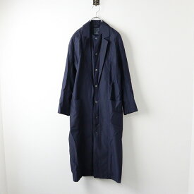 【期間限定価格】定価11万 2021SS ミナペルホネン mina perhonen sol mou コート 36/ダークネイビー コットンシルク ソルム ロング【2400014175127】【中古】