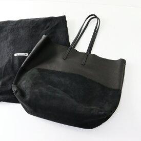 【期間限定価格】定価13.2万 2021AW ミナペルホネン mina perhonen fog tote 大/ブラック シープスキン レザー トートバッグ 羊革【2400014196788】【中古】