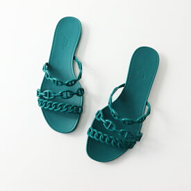 試着 保管品 良品 エルメス HERMES Rivage リヴァージュ ラバーフラットサンダル 37(24cm)//グリーン 緑【2400014224764】【中古】