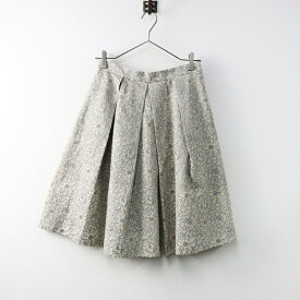 ロイスクレヨン Lois CRAYON フラワージャガードスカート M/グレー系 タック フレア ウール混 花柄【2400014232592】【中古】