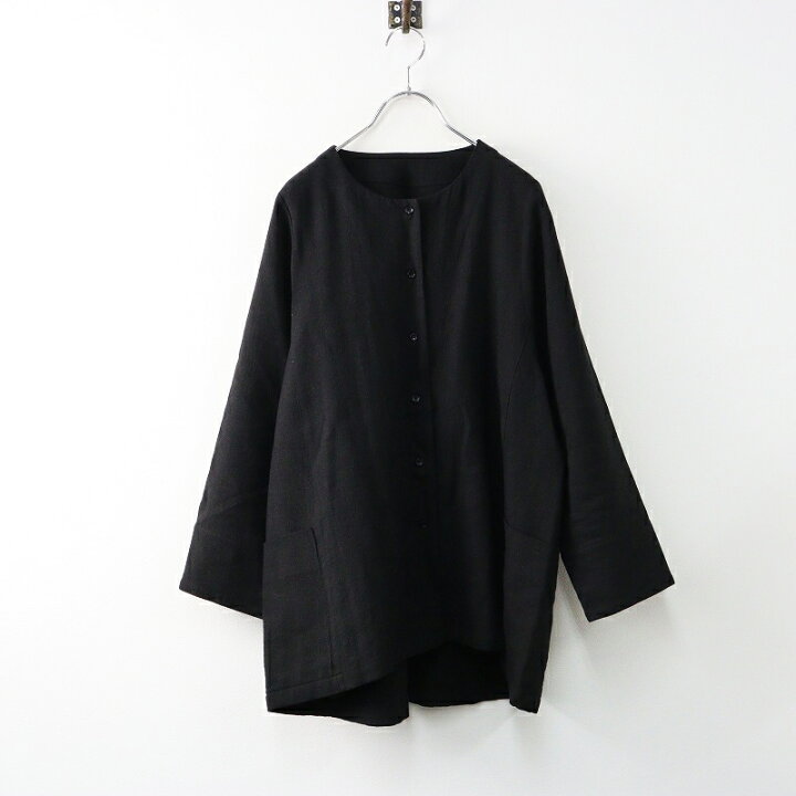 楽天市場】美品 2023AW ポプリ pot-pourri リネンウール ノーカラー 
