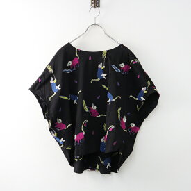 【期間限定価格】マーブルシュッド marble SUD × マンナイン mannine EMBハナグマ ゆるっとブラウス /ブラック トップス【2400014286229】【中古】