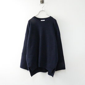 定価4.1万 ドゥーズィエムクラス Deuxieme Classe FLANNEL クルーネックニット/ネイビー ウール カシミヤ セーター【2400014287295】【中古】