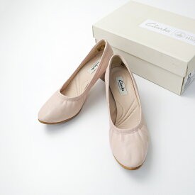 【期間限定価格】クラークス clarks Grace isabella チャンキーヒール レザー パンプス UK3 22cm/ピンク系 シューズ【2400014288438】【中古】