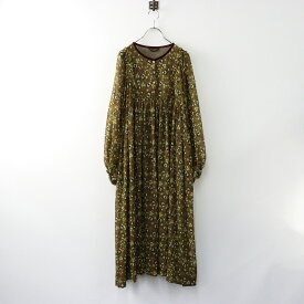 【期間限定価格】人気 2022年 ハグオーワー Hug o war DEVEAUX pt.楊柳ドルマンスリーブワンピース 1/カーキ 花柄 チュニック【2400014298741】【中古】