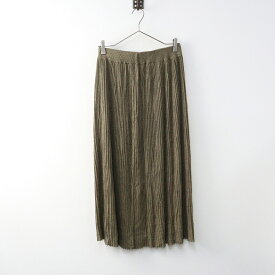 【サマーセール】アパルトモン L'Appartement エーピーストゥディオ AP STUDIO Metallic RIB スカート ■カーキ ゴールド ボトムス【2400014291568】【中古】