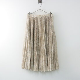 【期間限定価格】美品 クラネ CLANE FLOWING FLOWER SKIRT 1/ベージュ 花柄 フラワー プリーツ スカート フレア ロング【2400014317060】【中古】
