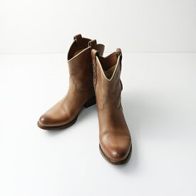 サルトル SARTORE ミドル丈 刺繍 ウエスタンブーツ 36.5/ブラウン系 本革【2400014311747】【中古】