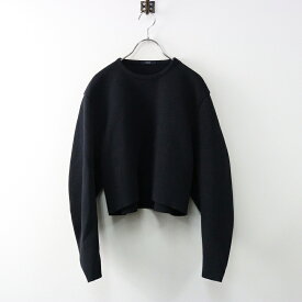 定価3.1万 2024AW イレーヴ YLEVE TWEEDY BONDING JERSEY BL パフスリーブプルオーバー ブラウス 1/ブラック トップス【2400014311815】【中古】