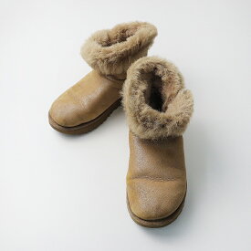 【期間限定価格】アグ UGG Classic Fluff Pin Mini Boot クラシック フラフ ピン ミニ ムートン ファーブーツ 23cm/ベージュ系 シューズ【2400014310399】【中古】