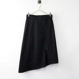 美品 2022SS ロイスクレヨン Lois CRAYON ストレッチラップスカート M/ブラック 巻き フレア【2400014309058】【中古】