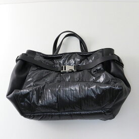ジャンニキアリーニ GIANNI CHIARINI レザー×ナイロントートバッグ/■ブラック 手提げ【2400014330212】【中古】