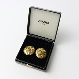 【期間限定価格】ヴィンテージアイテム シャネル CHANEL ココマーク マトラッセ イヤリング /ゴールド アクセサリー バネ式【2400014326253】【中古】
