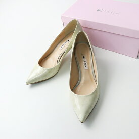 【期間限定価格】ダイアナ DIANA パテントレザー ポインテッドトゥ ヒールパンプス 23.5cm/オフホワイト 日本製【2400014268782】【中古】