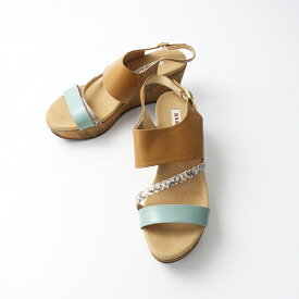 【期間限定価格】バークレイ BARCLAY アンクルストラップ ウェッジヒール サンダル L/ベージュ系 ミュール【2400014249163】【中古】