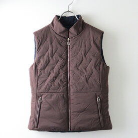 【期間限定価格】美品 レディース 2023年 エルメス HERMES Paddock II sleeveless gilet ジップアップ リバーシブルジレベスト S 茶X紺-.【2400014352559】【中古】