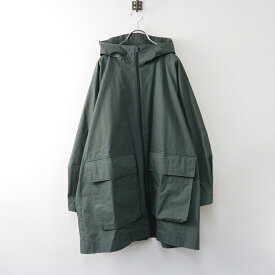 【期間限定価格】美品 エイトン ATON COTTON NYLON OXFORD HOODED COAT 2/グリーン コットンナイロンオックスフォードフーデッドコート【2400014351507】【中古】