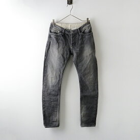 ミナペルホネン mina perhonen always スリム デニムパンツ 34/ダークグレー ブラックデニム ジーンズ USED加工【2400014352672】【中古】