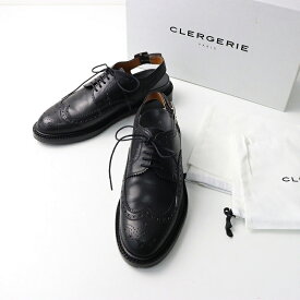 【期間限定価格】極美品 クレジュリー CLERGERIE GENIUS ウイングチップアンクルストラップレザーシューズ 37/ブラック ROBERT 23-23.5cm【2400014370850】【中古】