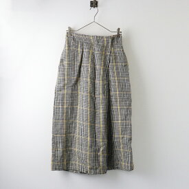 【サマーセール】美品 コンジェペイエ アデュートリステス conges payes ADIEU TRISTESSE グレンチェックタックスカート/ブラック【2400014374469】【中古】