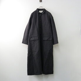 2020AW ネストローブ nest Robe リネンウールコットンテーラードワンピースコート F/チャコールグレー 羽織り 前開き【2400014378511】【中古】