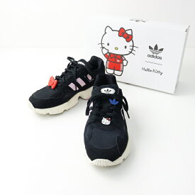 アディダス adidas IG6788 adidasFLCN Hello Kitty ファルコン キティ コラボ スニーカー 23.5cm/ブラック シューズ【2400014385731】【中古】