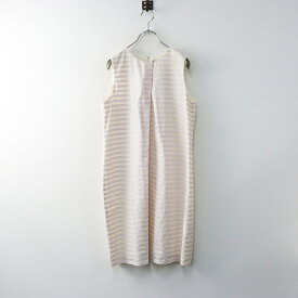 【期間限定価格】セオリーリュクス theory luxe ボーダーノースリーブワンピース 038/ライトピンク アイボリー フレア ドレス【2400014396300】【中古】