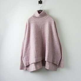 2023AW ロイスクレヨン Lois CRAYON ウールキャメル混 ビッグシルエットタートルニット トップス M ピンク【2400014405835】【中古】