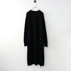 【期間限定価格】メランクルージュ Melan Cleuge ワンサイド ボタンニットワンピース F/ブラック ドレス ロング オールインワン【2400014407204】【中古】