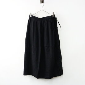 【期間限定価格】イクナ スズキタカユキ ikkuna suzuki takayuki wrap around skirt 二重 ラップアラウンドスカート 1/ブラック 毛麻 黒【2400014399981】【中古】